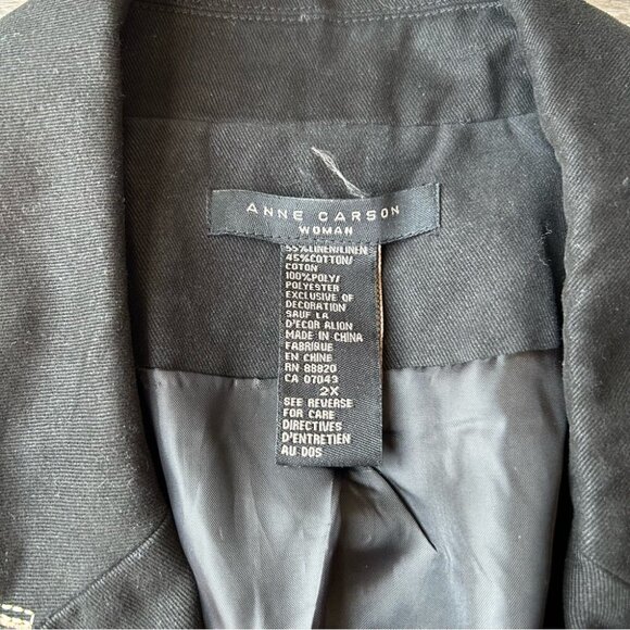 Vintage ANN CARSON Linen Blend Denim Embroidered Sequins  Western Jacket - Picture 8 of 16